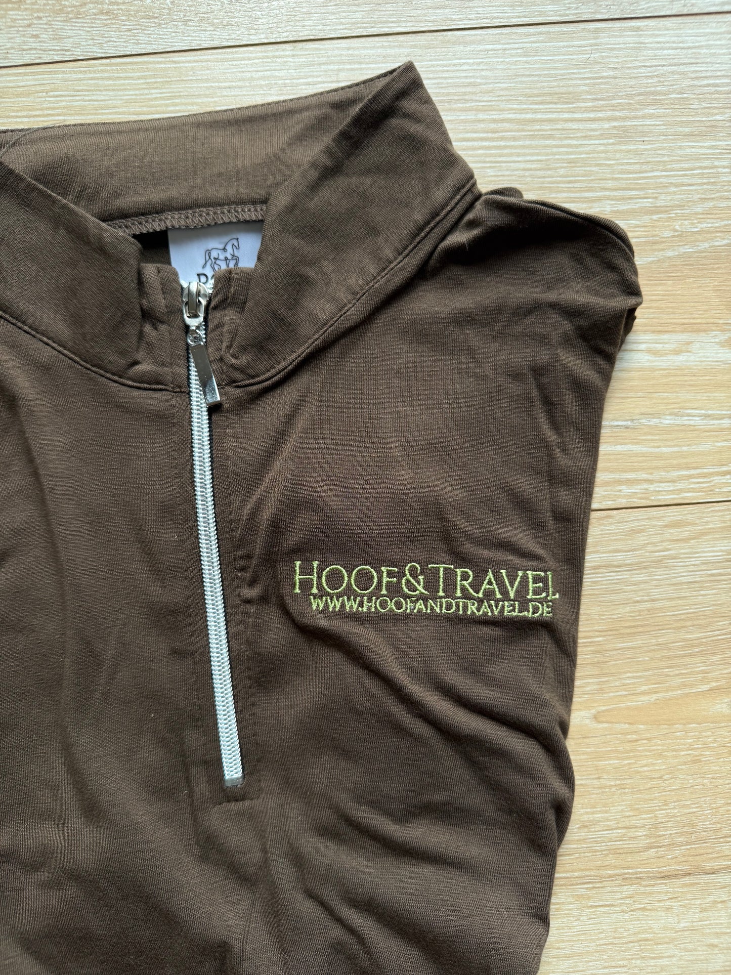 KURZARM-Glücksfunktionsshirt für Marmeladenglasmomente in Trüffel | Hoof & Travel x Ponyschwester